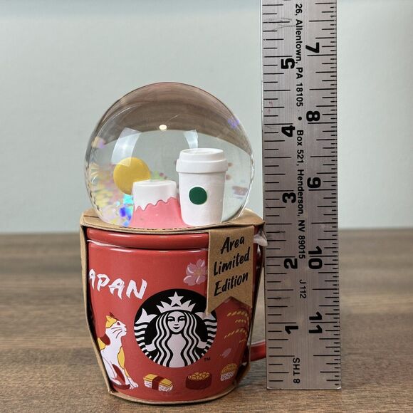 Starbucks Coffee Japan Snow Globe Mug Mt Fuji First Sunrise NEW Limited Holiday - Picture 9 of 10